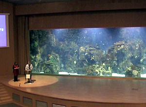 Interpretación consecutiva para Sergio Strehler, en el Foro Valldigna, celebrado en el Oceanográfico. 